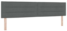 Cama Box Spring com Colchão Cinza Escuro 200x200 cm Tecido