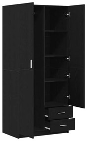 Guarda-roupa vidaXL Preto Carvalho 80x52x180 cm Madeira de engenharia