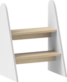 AIYAPLAY Banco para Crianças de 2 Degraus Torre de Aprendizagem Escada para Crianças acima de 3 Anos para Casa de Banho Cozinha 43x30x55 cm Branco | Aosom Portugal
