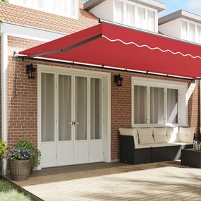 Toldo Retrátil Vermelho Manual Vermelho 600 × 300 cm tecido