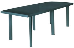 43596 vidaXL Mesa de jardim 210x96x72 cm plástico verde