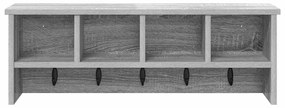 Cabideiro de Parede Sonoma cinzento 75 x 16 x 26 cm