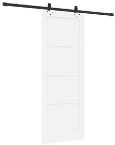 Porta Deslizante vidaXL com Conjunto de Ferragens Branca 78x202 cm Mad