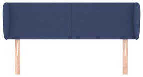Cabeceira de cama c/ abas tecido 103x23x78/88 cm azul