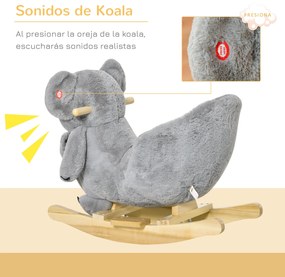 HOMCOM Baloiço Infantil com Forma de Coala com Fantoche para Bebés 18-