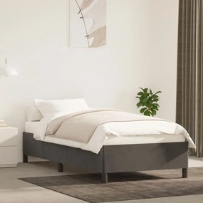 Estrutura de cama sem colchão 80x200 cm veludo cinzento-escuro