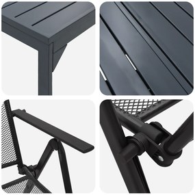 Conjunto de Jantar de 9 Peças em Aço Antracite