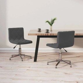 vidaXL Cadeiras de jantar giratórias 2 pcs veludo cinzento-escuro