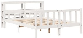 Cama sem colchão 150x200 cm madeira de pinho maciça branco