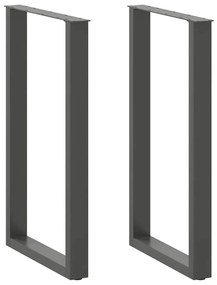 vidaXL Pés para mesa de bar em formato de U, 2 peças, antracite, 60x(100-101) cm, aço