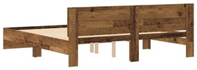 Cama com cabeceira - Madeira velha - 180 x 200 cm - Estrutura de madei