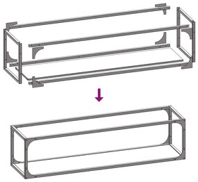 Suporte para lenha 25x25x100 cm aço laminado a frio branco
