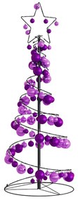 Árvore de Natal LED com Baubles 80 LEDs Branco Quente 120 cm