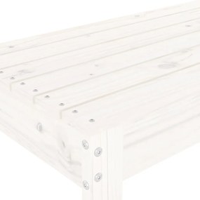 Banco de jardim 110x38x45 cm madeira de pinho maciça branco