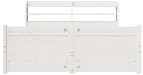 Estrutura de cama c/ cabeceira 150x200 cm pinho maciço branco