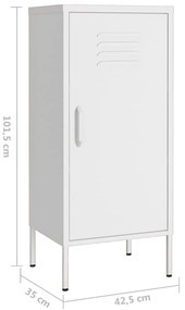 Armário de arrumação aço 42,5x35x101,5 cm branco