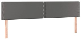 Cabeceira cama c/ LED 200x5x78/88cm couro artificial cinzento