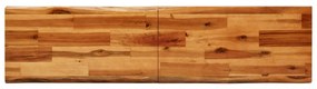 3 pcs conjunto de jantar c/ bordas vivas acácia maciça