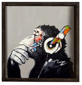 Pintura Decorativa em MDF com Moldura KZM670 – Multicolor – 33 x 33 cm