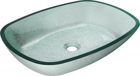 Mexen Araks lavatório de vidro de bancada 54 x 39 cm, prateado - 24155411