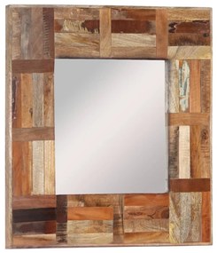 Espelho parede madeira recuperada maciça 50x50 cm