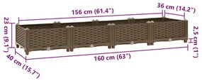 Canteiro elevado 160x40x23 cm polipropileno