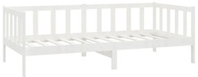 Sofá Cama Lena - Cor Branco - Em Madeira de Pinho Maciça - 203x98x66 c