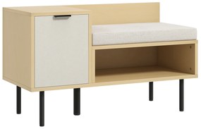 HOMCOM Banco Sapateira Sapateira de Entrada com Almofada Porta e Prateleira para Sapatos com Assento 80x35x47 cm Madeira