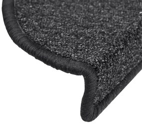 Tapetes de escada 15 pcs 56x17x3 cm antracite