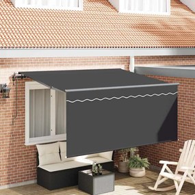vidaXL Toldo Retrátil Riscas Antracite 300 x 200 cm tecido
