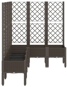 Vaso/floreira de jardim c/ treliça 160x120x142 cm PP castanho