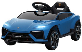 Carro Elétrico para Crianças 12V com Motor Duplo Rodas com Suspensão Faróis Música USB 101,5x49x43 cm Azul