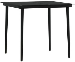 5 pcs conjunto de jantar p/ jardim c/ almofadões preto
