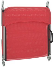 Espreguiçadeiras dobráveis 2 pcs textilene e aço vermelho