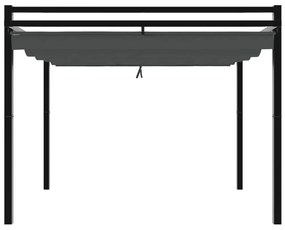 Gazebo de jardim com teto retrátil 3x3 m alumínio antracite