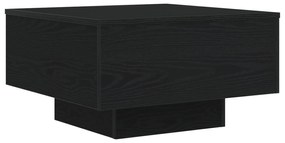 Mesa de Centro vidaXL com Luzes LED Carvalho Preto 55x55x31 cm