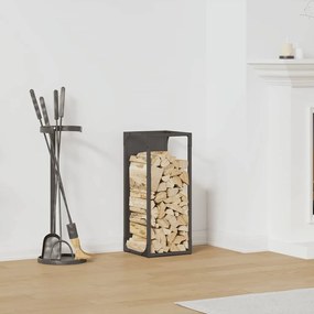 Suporte para lenha 25x25x60 cm aço laminado a frio preto