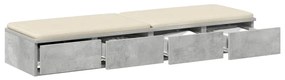 Mesa de Gavetas Cinza Betão 120x36,5x16,5 cm Madeira de Engenharia