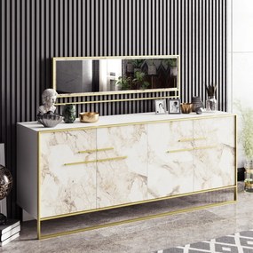 Console Polka – Dourado/Branco – 179,9 cm x 75 cm x 47,3 cm