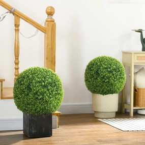 Conjunto de 2 bolas artificiais com 40 cm (VASOS NÃO INCLUIDOS), para decoração de interiores ou exteriores, verde