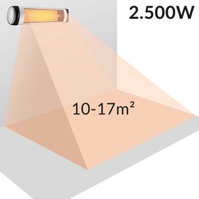 Aquecedor exterior radiante MZH2501 2500W Prata
