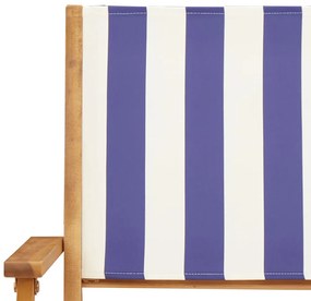 7pcs conjunto jantar jardim tecido/madeira maciça azul e branco
