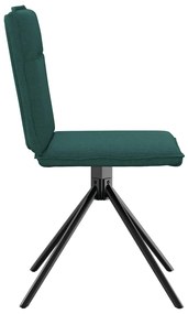 Cadeiras de jantar 4 pcs tecido verde escuro