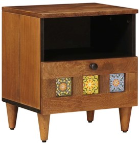 vidaXL Armário de Cabeceira com gaveta Castanho 40 x 33 x 46 cm