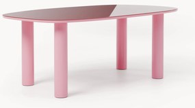 Mesa de jantar orgânica Beni, tampo de vidro, 200 x 110 cm