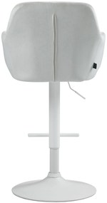 Banco de bar Natoma em veludo com estrutura branca 97-118 x 57 x 59 cm Creme