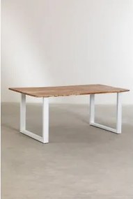 Mesa De Jantar Retangular Em Madeira Reciclada (180x100 Cm) Sami Style Branco - Sklum