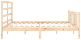 Cama sem colchão 200x200 cm madeira de pinho maciça