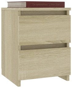 Mesa de cabeceira 2 pcs 30x30x40 cm contrap. carvalho sonoma