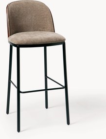 Cadeira de bar estofada em chenille Amira